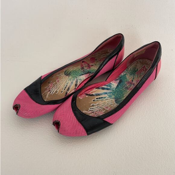 Vintage Y2K Diesel Pink Peep Toe Flats / US 9 / Indie Sleaze Euro Shoes / READ - Picture 5 of 11